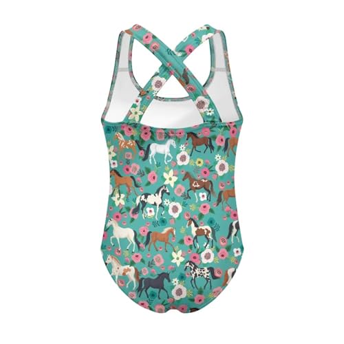 Upetstory Girls One-Piece Swimsuit with Cross-Back Straps Bathing Suit 5-142