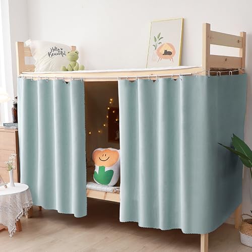 Image of Cute Bottom Bunk Bed Curtain Student Dormitory Blackout Cloth Bedding Tent Bed Canopy Single Sleeper, Light Green