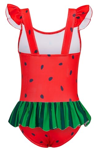 Image of Vieille Toddler Little Girls One Piece Swimsuits Ruffles Bathing Suits Mermaid Dinosaur Swimwear 2-7T