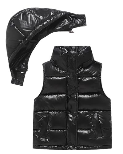 Happy Cherry Boys Girls Puffer Vest Winter Hooded Down Coats Sleeveless Zipper Padded Jackets Windproof Warm Thick Waistcoat