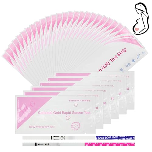 AYBUY 25 Test d'ovulation, 6 Tests Précoces de Grossesse, Sensibilité Optimale 25 miu/ml, Détection Rapide, Ovulation (B)