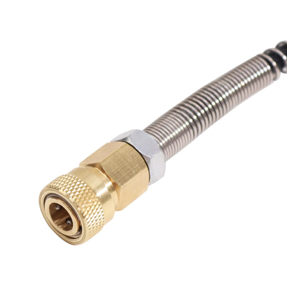 Válvula de carga de tanque de aire PCP, estación de llenado de doble calibre 5/8-18UNF 4500 Psi con manguera de alta presión de 20 mm, fácil instalación