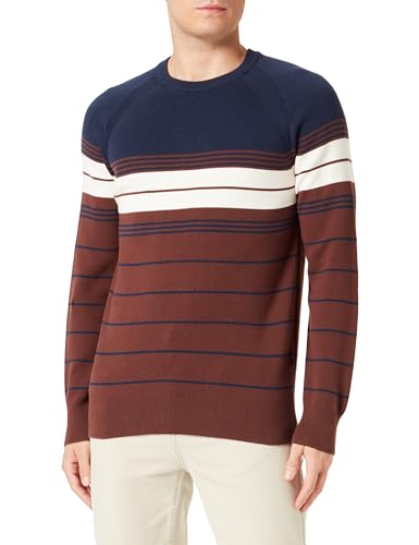 Dockers Crewneck Sweater Homme Sweater, Kingston Stripe Navy Blazer Stripe (Shaved Choc/Egret), XXL Dockers Crewneck Sweater Homme Sweater, Kingston Stripe Navy Blazer Stripe (Shaved Choc/Egret), XXL