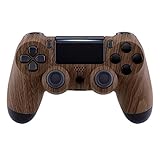  eXtremeRate PS4 Controller Hülle Case Gehäuse Schutzhülle Cover Oberschale Skin Schale Zubehör für Playstation 4 PS4 Slim Pro Controller JDM-040,JDM-050,JDM-055(Holzmaserung)