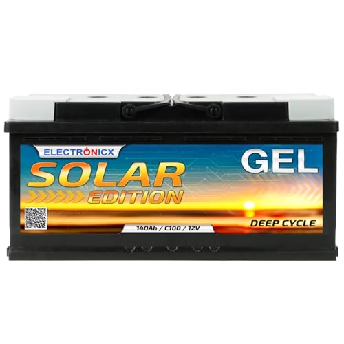 Batería Solar GEL 12V 140Ah – Sin Mantenimiento, Descarga Lenta, Para Caravana, Barco,...