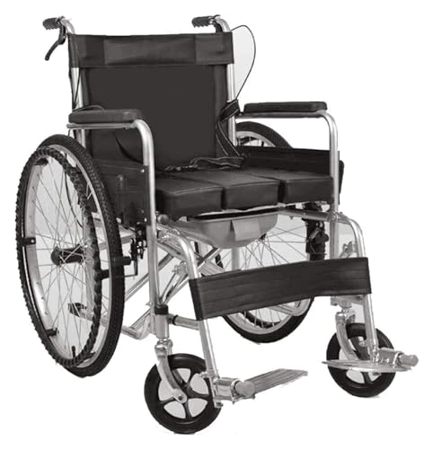 折りたたみ車椅子 車椅子折りたたみ軽量小型トイレトイレ老人ポータブル障害者シート付き、折りたたみ式収納可能 快適