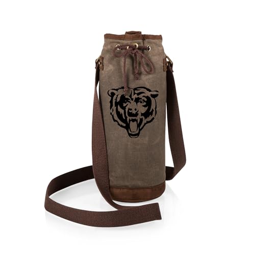 PICNIC TIME Chicago Bears Waxed Canvas Wine Tote