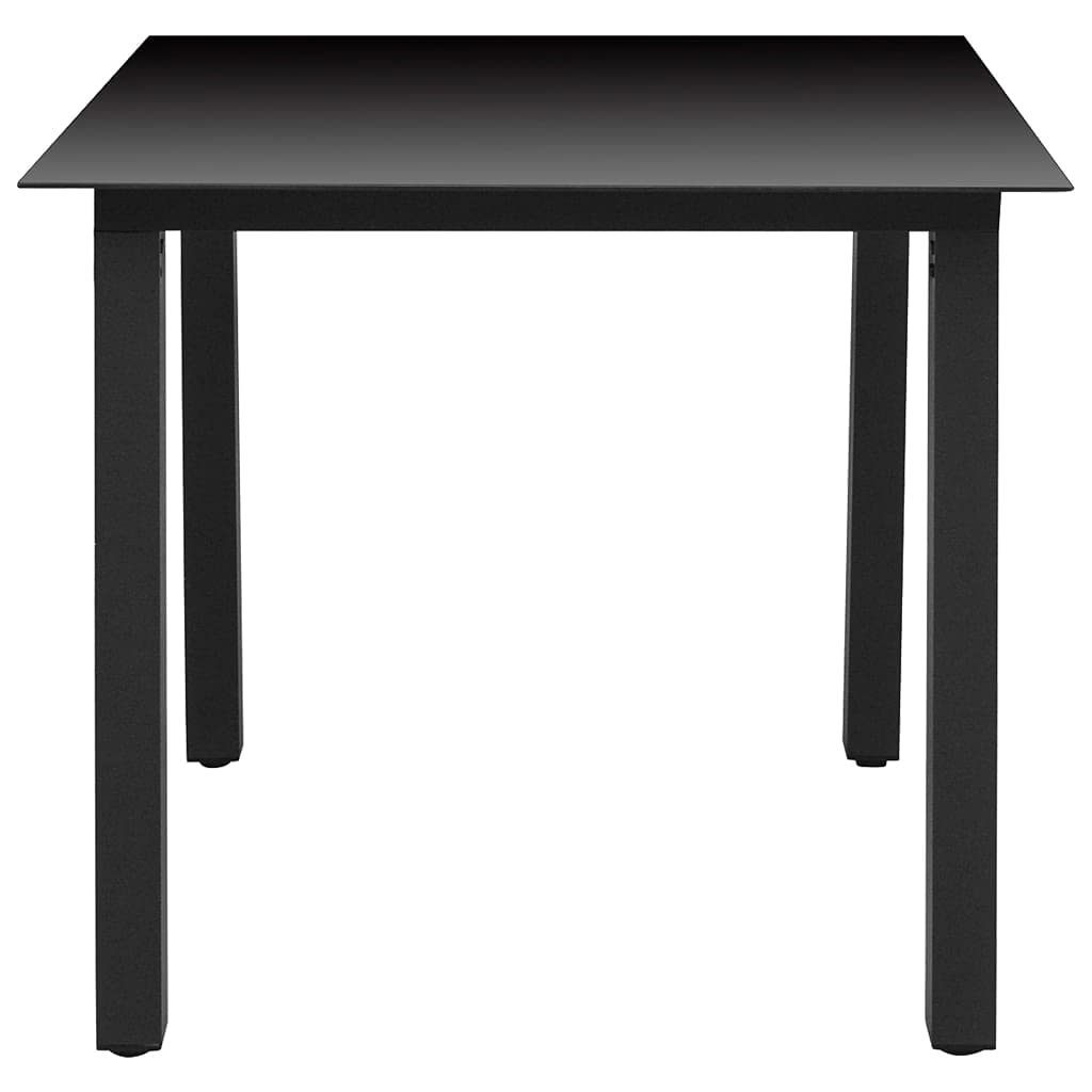 Juego de comedor industrial de 3 piezas, muebles de exterior negros y marrones con sillas reclinables ajustables y mesa superior de cristal, hechos de ratán de polietileno duradero y aluminio 4