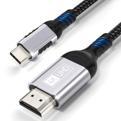 Cuszwee Câble USB C vers HDMI 4K 1.8M,Cable USB C vers HDMI UHD Adaptateur Thunderbolt 3/4 Compatible avec i Phone 17 16 Pro Max/15 Pro,MacBook...
