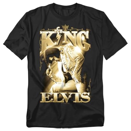 Popfunk Elvis Presley The King Unisex Adult T Shirt (X-Large) Black