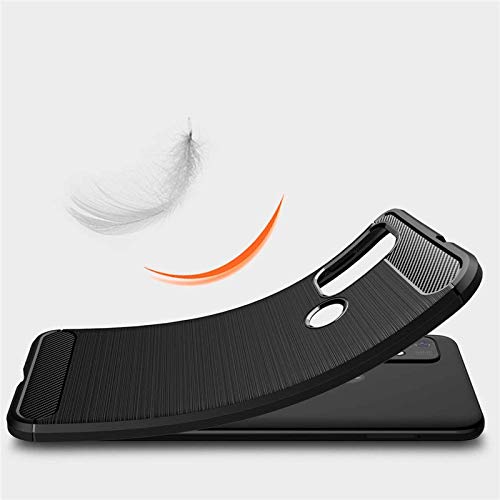 Image of NPRC Hybrid Ultra Slim Protective Case TPU Non-Slip Carbon Fiber Texture Shockproof Case Cover for Moto G10 - Black