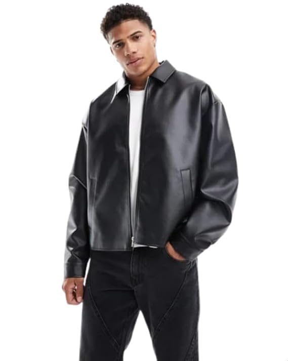 Buy STYLEVERSE-stay in style Men's Faux Leather Bomber Jacket With