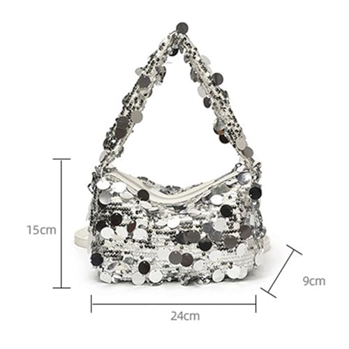 Sequin Purse Sparkly Sequin Purse Y2K Underarm Crossbody Shoulder Bag Zipper Trendy Ideal Gifts for Women Girls4