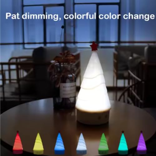 Image of Desidiya Christmas Snow Tree Silicone LED Night Light - Rechargeable Festive Decor for Kids' Bedrooms & Gift Ideas