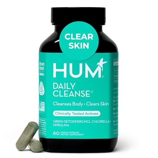 HUM Daily Cleanse Skin Supplement - Support for Clear Skin & Improved Digestion with Organic Algae, Detoxifying Herbs, Vitamins & Minerals - Skin Supplement for Women (60 Vegan Capsules)