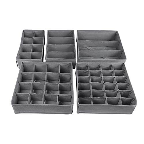 Lourome 5pc Bra and Underwear Organizer Set. Divider Bra Organizer, Sock Organizer, Underwear Storage Organizer, Clothes Organizer, Tie Organizer. Closet Organizer, Dresser Drawer Dividers Organizers