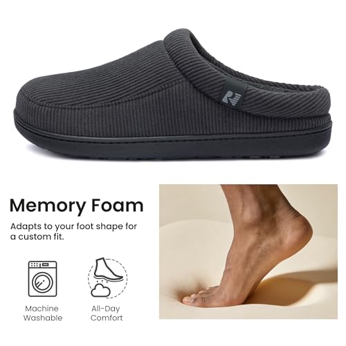 Image of RockDove Men's Ribco Corduroy Slip-On House Slipper