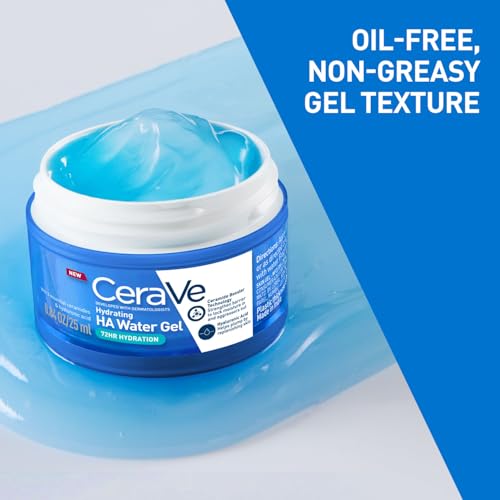 Image of CeraVe HA Water Gel with Hyaluronic Acid, Ceramides & Niacinamide for Plumpy hydration|Oil-free gel moisturizer| 3 sec fast absorption| Dermat recommended for Women & Men| 25 ml