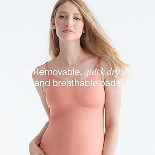 Knix Seamless Blissfit Leakproof Nursing Tank - Wireless, Seamless Spandex Maternity Bra Top For Breastfeeding Women - Pink Ginger, Small (32A-Dd) #TOP3