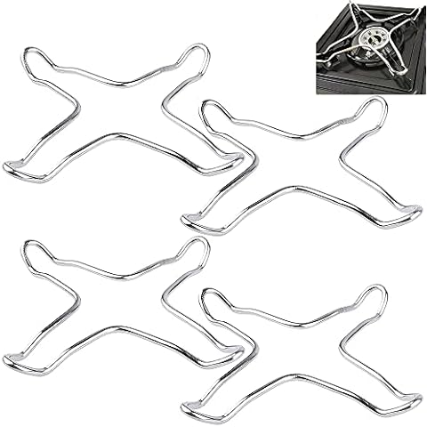 QQSS 4 Stück Gasherd Aufsatz Edelstahl, Gaskreuz Gasherdaufsatz, Gasherdaufsatz Gusseisen, Stern Wok Ring Edelstahl Dauerhaft für Den Einsatz in Küchen, Backöfen, Gasherden Und Campingkochern Cover