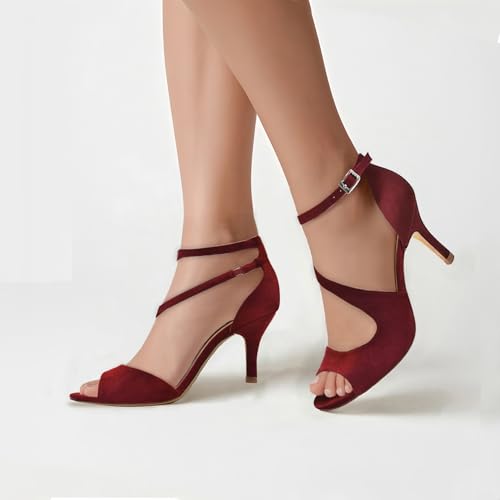 Image of ELEGANTPARK Peep Toe Strappy Heels for Women Satin Wedding Dress Sandals | Adjustable Cross Strap, 3.5 Inch High Heel Peep Toe Shoes for Bride, Wedding Guests, Bridesmaid, Formal, Prom, Evening Party