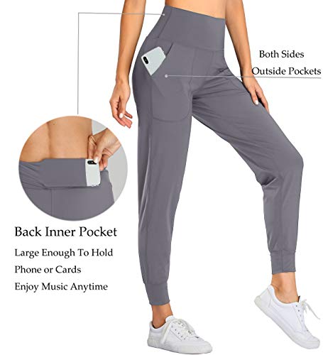 Image of Oalka Women's Joggers High Waist Yoga Pockets Sweatpants Sport Workout Pants