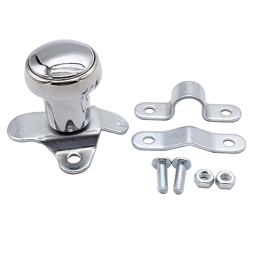 GSKMOTOR Chrome Steering Wheel Spinner Suicide Knob Polished Aluminum Replacement for All Vehicles...
