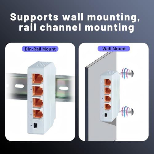 Image of 4 Port 2.5Gbps PoE Extender 1 in 3 Out-IEEE 802.3af /at, 90W in 30W Out PoE Repeater 100 /1000 /2500Mbps, Vlan & Extend to 100m, Din-Rail & Wall Mount PoE Passthrough Switch Plug & Play