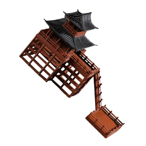 Hemobllo Miniatura su Palafitte Cinese Statua Bonsai Decorazione Paesaggistica per Tavolo Miniatura su Palafitte per Acquario e Tavolo