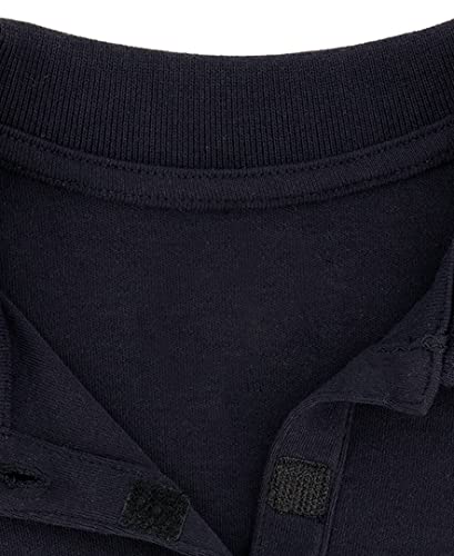 Izod Girls' School Uniform Adaptive Long Sleeve Interlock Polo With Velcro Closure, Navy, 16 #TOP3