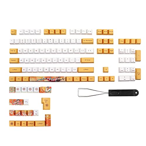 Mauedest 124 Teclas de Teclas Tapas de Teclas con Subtitulado de Perfil Pbt para MX Switchen Dz60 Gk61 Rk61 68 980 108 Tapa de Llave