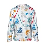 YQxwJL Hockey Elements - Sudadera con capucha y estampado creativo para mujeres y hombres, ligera, de manga larga, con bolsillo, para exteriores, Negro, M
