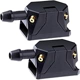Mxxipp 2pcs Adjustable Windshield Washer Nozzles, 3-Way Universal Aimable Car Front Windshield Washer Sprayer with 4 Copper, Wiper Sprayer Arm Nozzles Replacement for Cars Trucks- Black