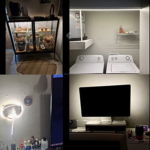 SNUNGPHIR Tira de luces LED alimentadas por USB, 1.5m/4.9 pies COB LED tira de luz 1200 lm, 4000 K, luz diurna, 80 + LED luces de c...