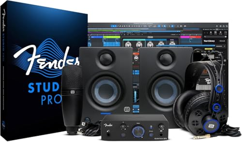 Kit studio Fender Quantum avec interface USB-C, micro M7 MkII, casque HD7 et enceintes Eris 3.5
