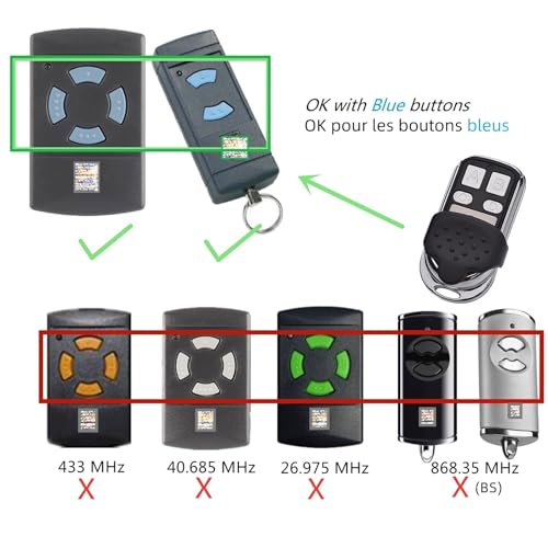 Krawnxin Remote Control Compatible with Hormann Handsender HSM2 HSM4 HSE2 Compatible with Marantec Digital D302 D304 868MHz Transmitter - Image 4