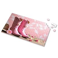 Toys For Boys 4-6 Pink Cowboy Boots With Floral Decorations Picture Puzzle 3 Year Old Girl Gifts 750 Piece Puzzles For Adults(300PCS)