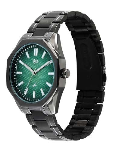 Image of Fastrack Vyb Quest with Quartz Analog Green Dial Grey Zinc Alloy Strap Watch for Men - FV30042QM02W