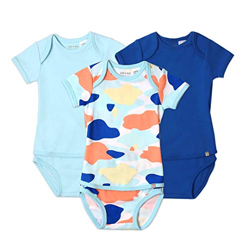 Image of OETEO OEKO-Tex Certified Cotton Easy-To-Wear No Snaps No Buttons Baby Bodysuits - Adaptive Gtube One-Piece Pack