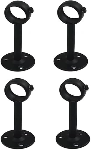 Black Edition - Tubo de armario de acero inoxidable, soporte de barra de soporte de palanca de armario (1-14 pulgadas, paquete de 2)