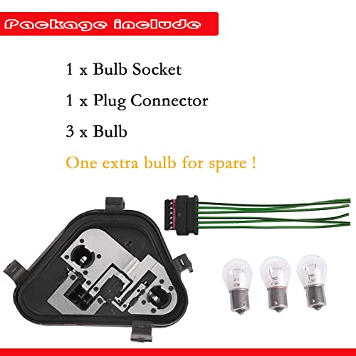 Getfarway Passenger Right Tail Lights Bulb Socket Panel & Plug Connector & Three Bulbs 63217313044 Compatible With Bmw 3-Series 320I 328I 335I 328D 2012 2013 2014 2015 Rear Light Lamp Repair Board Kit #TOP2