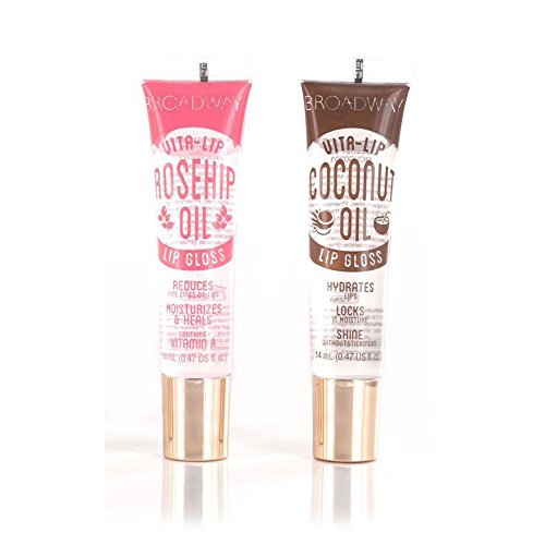 Broadway Vita-Lip Clear Lip Gloss 0.47oz/14ml (2PCS - Coconut & Rosehip Oil)
