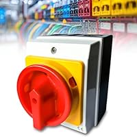 Hauptschalter Leistungsschalter, 25A 4-Polig Drehschalter Ausschalter IP65 Reparaturschalter mit Gehäuse Trennung der Stromversorgung für Verbinden Schalter und Trennen Kleinen Stromkreisen