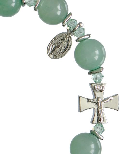 Green Jade 10mm Rosary Bracelet2