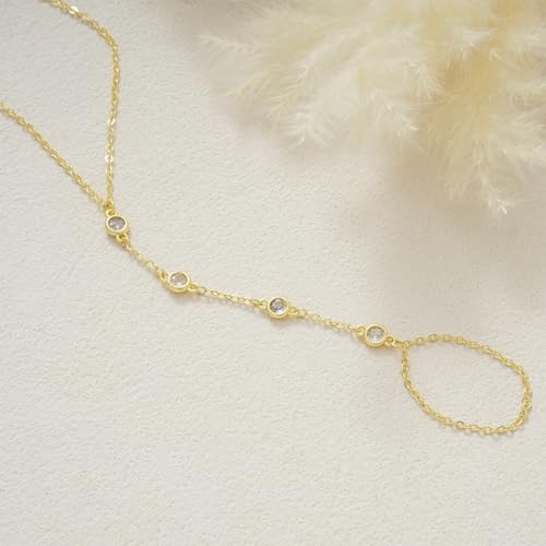 Listine Hand Chain Bracelet 14K Gold Plated Ring Bracelet Hand Chain Trendy Stuff for Women Dainty Hand Bracelets with Finger Ring Hand Jewelry for Women4