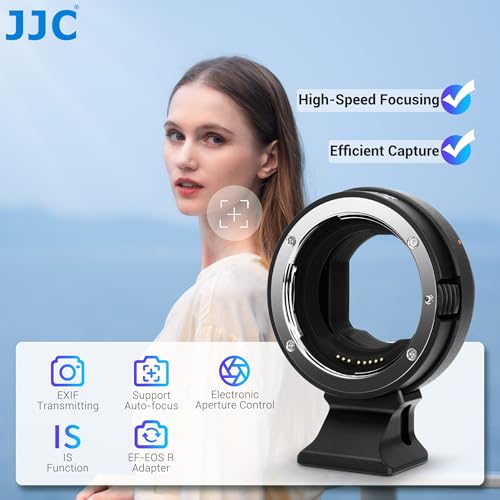 JJC EF-RF - Adaptador de Montaje de Enfoque automático para Canon EF EF/S a EOS R Ra RP R3 R5 R5c R6 R6II R7 R8 R10 R50, etc. Cámara de Montaje RF, Soporte de Metal Duradero con pie de trípode - imagen 4