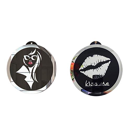 Knadgbft Acrylic Round Mural Pendant Acrylic Wall Mount DIY Acrylic Hanging Painting Personality Decoration Lip and Woman Pattern