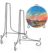 Jucoan 2 Pack 15 Inch Iron Display Stand, Large Black Easel Plate Holder Stand for Displaying Pic...