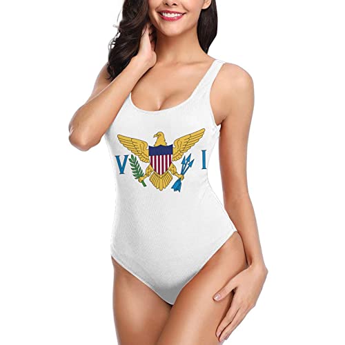 Flag of United States Virgin Islands Women's One-Piece Swimsuits Sexy Swimwear Fashion Swimdress Monokini Beach Bikini Sets