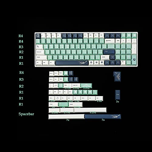 Image of 145 Heraldry Cherry Profile Dye Sub Thick PBT 5 Sides Keycaps Set for ANSI ISO 104 87 61 96 75 GMMK NCR80 Mx Keyboard